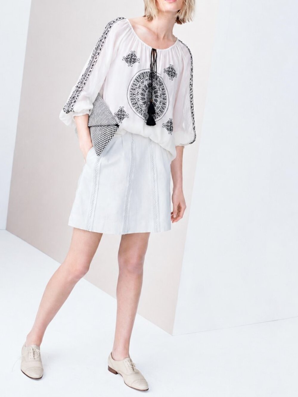 Embroidered Silk Blouse (3096)